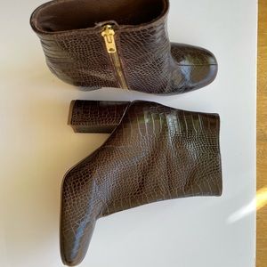 J Crew Leather Heeled Booties